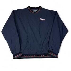 St. Martin Collection Quilted Pullover Jacket Navy Mens L